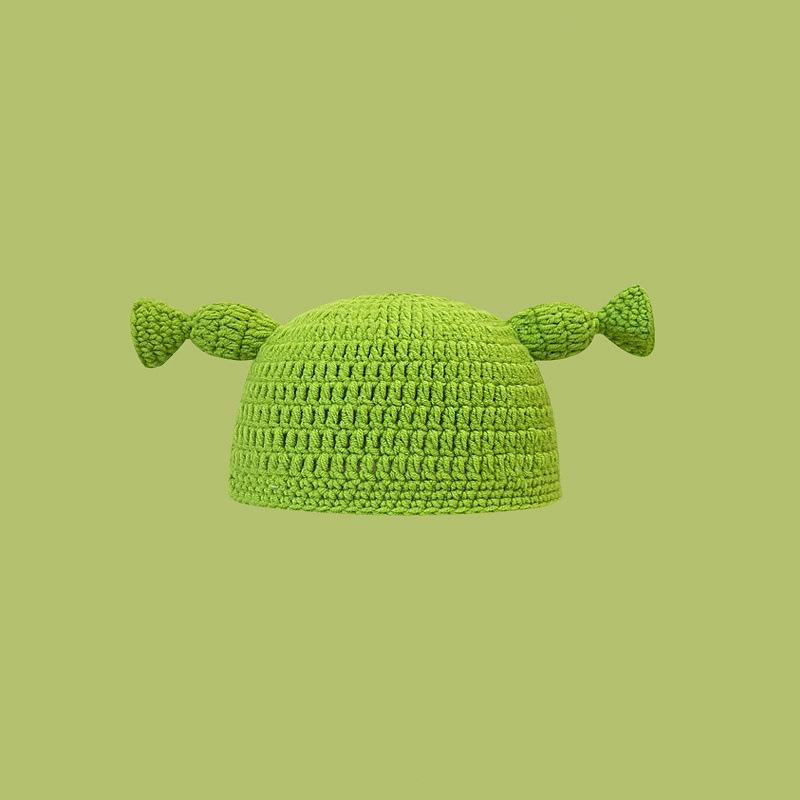 JYL TS DIY Shrek Knit Hat Unisex Winter Long Braid Green Beanie Hat Acrylic