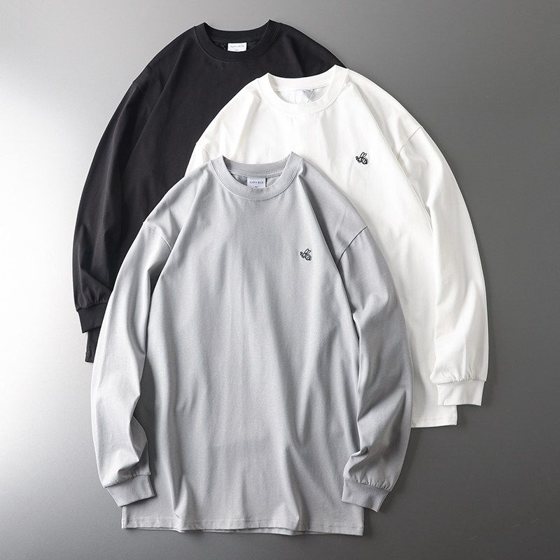Leisure Foreign Trade Export Order Pure Cotton Long Sleeve T-shirt