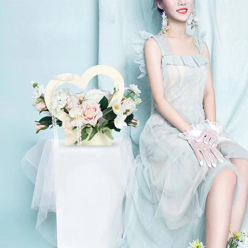 10pcs Heart Hollow Out Flower Bouquet Gift Box Handheld Flower Box Birthday Wedding Anniversary Perfect for Rose Tulip and More