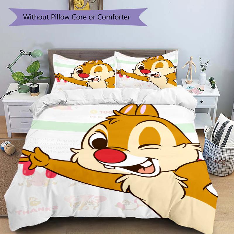 Happy Chipmunk Celebration Print 3Pcs Bedding Setduvet Cover With 2 Bedropillowcase Home Birthday Gift
