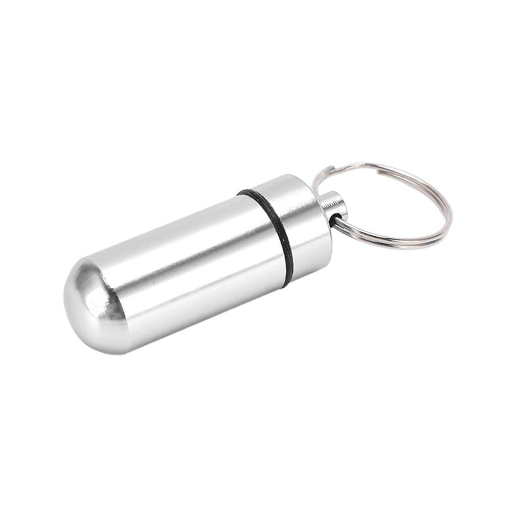 Aluminum Alloy Medicine Bottle Outdoor Portable Waterproof Moistureproof Medicine BottleSilver