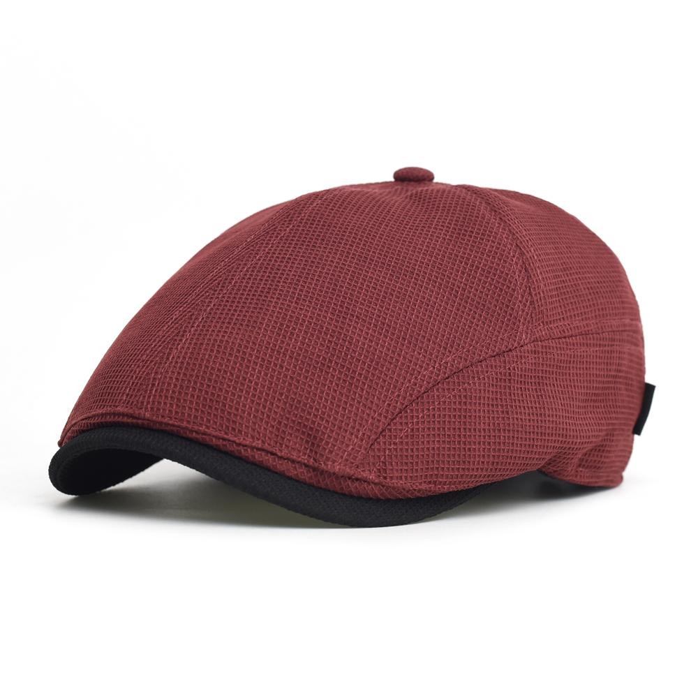 Spring Summer Breathable Mesh Newsboy Caps Men Woman Casual Beret Flat Ivy Cap Soft Solid Driving Fashion Peaked Cap Unisex