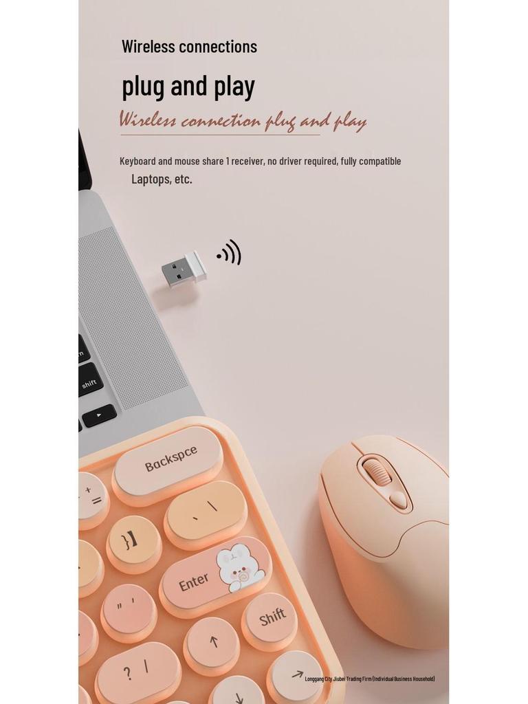 Leises kabelloses Tastatur- und Maus-Set für alle Geräte - Kompatibel mit Xiaomi, Lenovo Desktop-PCs, Laptops und Tablets