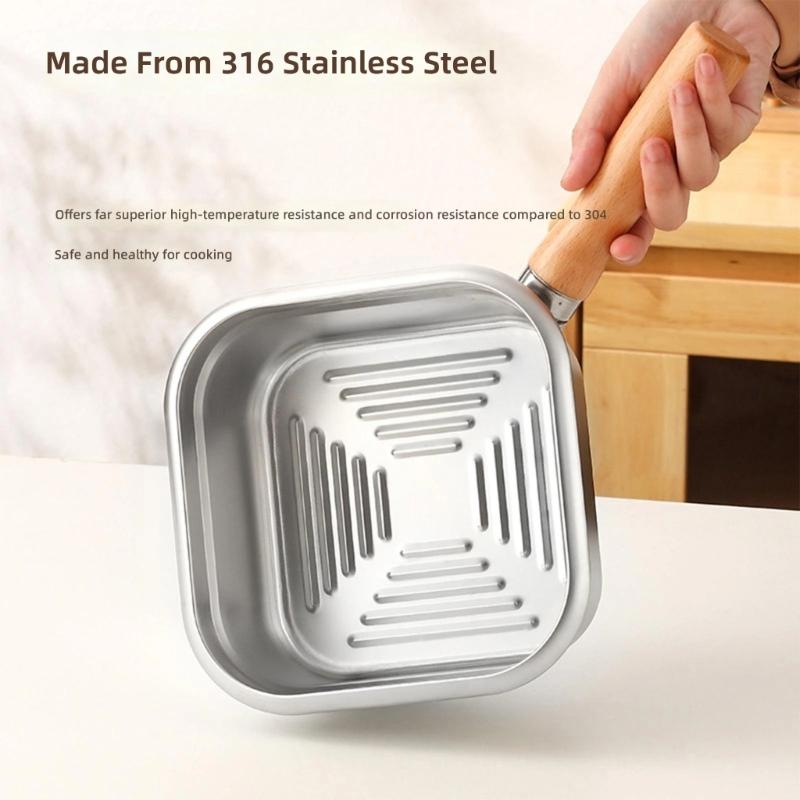Stainlessed Steel Deep Fryers Oil Strainer Set Basket Lid Detachable Part for Easy Cleaning Metal Construction