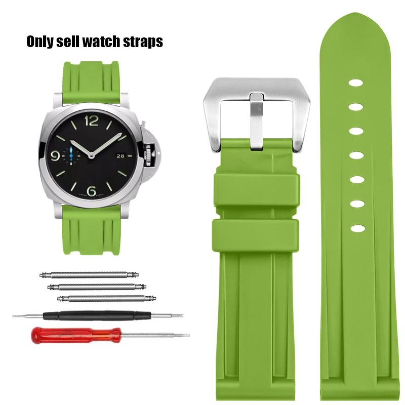 

For Panerai Lumino PAM01312 PAM441 359 111 Bracelet Fat Sea Waterproof Men s Silicone Watch Band 22 24mm 26mm Rubber Watch Strap 22mm