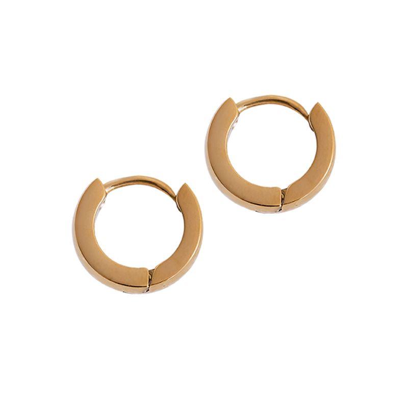 

Самые простые для сочетания Классические золотые серьги-кольца Маленький круг Small size titanium steel gold-plated [pair]]