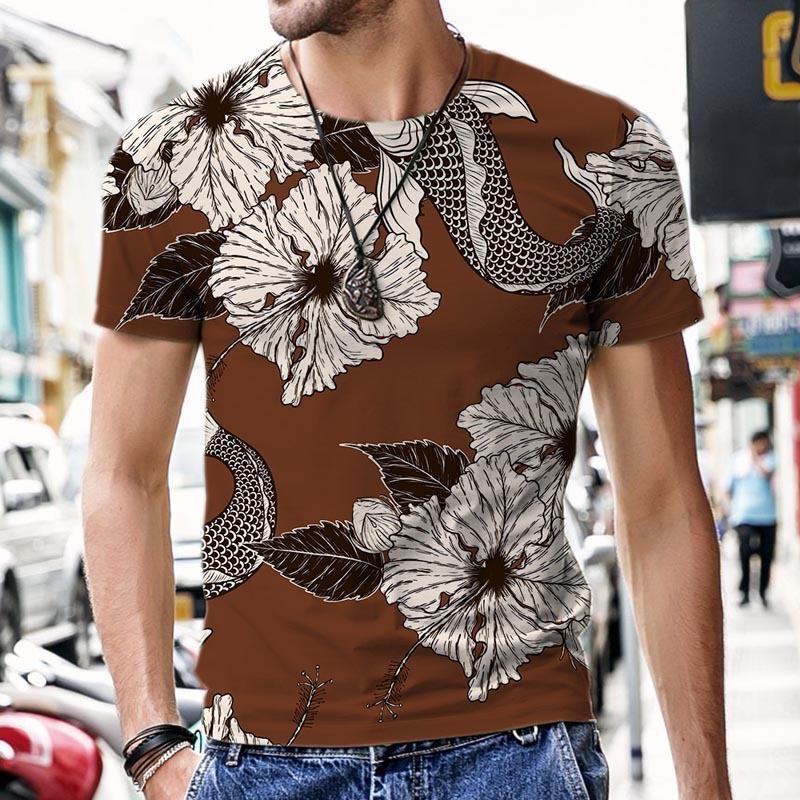 Men's Casual Tees Summer Short Sleeve Round Neck Popular Clothes 3D Print Graphic Streetwear T-Shirts