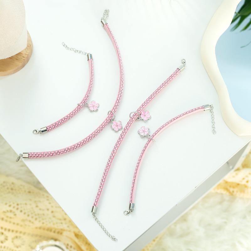 Funkelndes Strass-Haustierhalsband Verstellbar Blume Anhänger Elastisch Katze Hund Halskette Schmuck Niedliche Welpen Kätzchen Zubehör