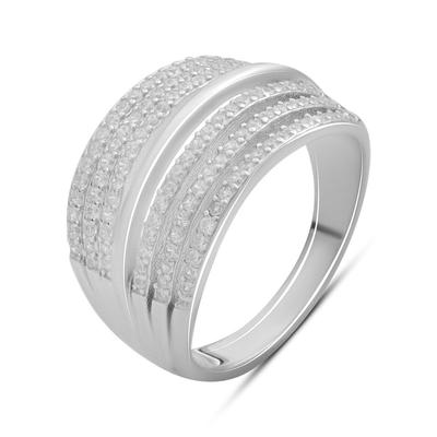Bague en argent avec des oxydes de zirconium, poids de l'article 4,89 gr (2187165)