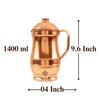Copper Water Jug Pitcher, Traditional Design, Ayurvedic Health Benefits, Rust-Free, Elegant Home Décor, 1.4 Litres