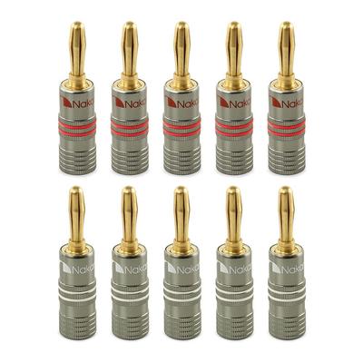 Nakamichi Ultimate Series 24K Gold Plated Beryllium Red Copper Banana Plug Speaker Connectors This Product Is Ideal for Flexible Connection Cables To