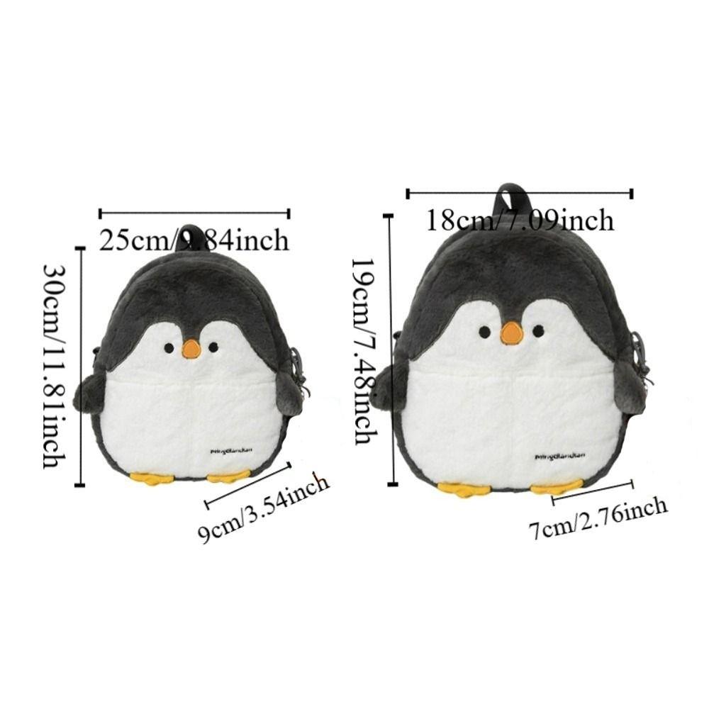 Kawaii Penguin Plush Crossbody Bag Adorable Animal Shoulder Bag Casual Soft Seal Backpack  Children