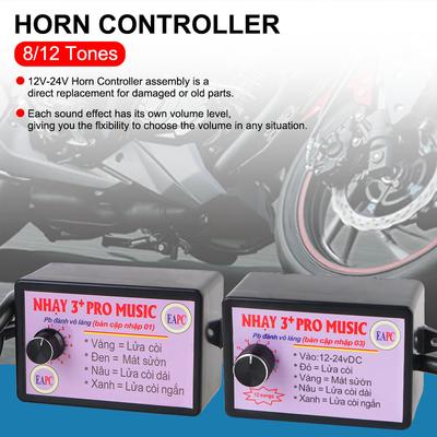 Kablolar ve Röle ile 12V/24V Kablosuz Tekne Kamyon SUV Oto Trompet Korna Kontrol Kutusu Hoparlör Kontrol Cihazı Araba Hava Kornası Seti