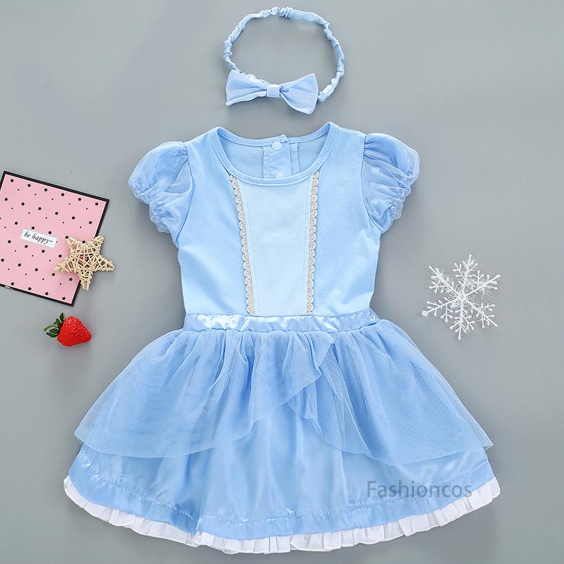 Baby Romper Tutu Dress with Headband Infant Baby Girl Princess Clothes Cute Design Kids Dress Halloween Party Costumes Outfit