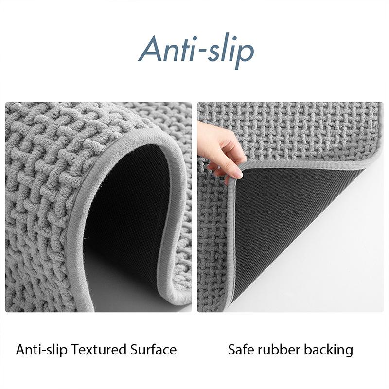Long Rug Next To The Bathtub Chenille Woven Bath Mats Shower Room Water-absorbent Non-slip Foot Mat Bathroom Carpet