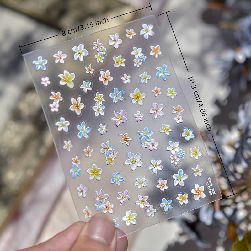 Kolorowe Phalaenopsis Frangipani Jasne Lilie Stopniowe Delikatne Romantyczne Naklejki Nail Art Manicure Naklejki Dekoracje