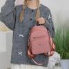 Women's Solid Color Backpack Lightweight Student Schoolbag Multifunctional Crossbody Shoulder Handbag