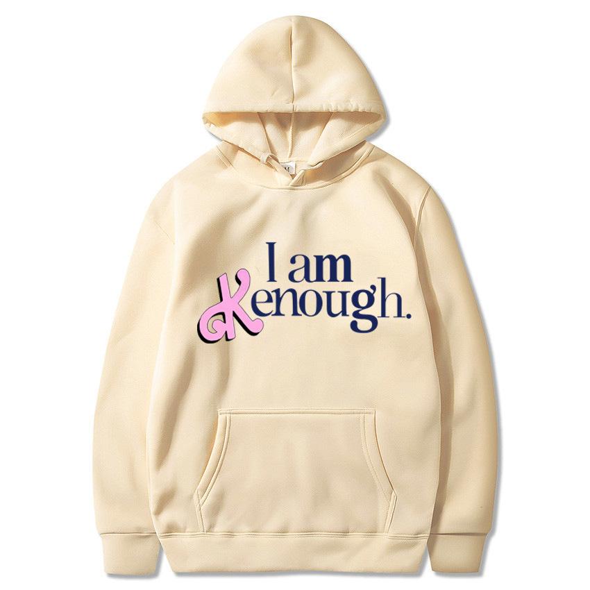 2025 new I Am Kenough letter print hooded loose sweater men's and women's hooded sweater
