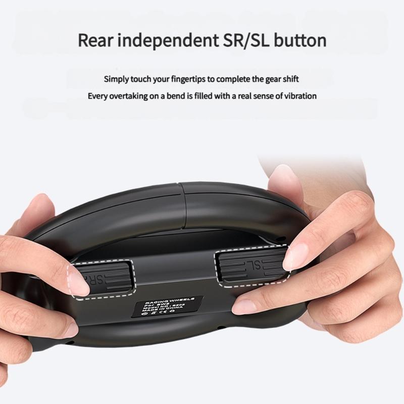1 Pair Immersive Motion Control Steering Wheel for NS2 Console with Ergonomic Nonslip Grip Button Design