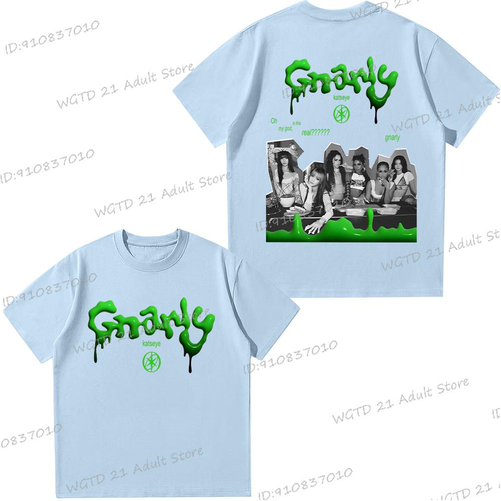 Casual Katseye Grunge Graphic T Shirt Women Men Hip Hop Streetwear Korean Pop Music Band Unisex Y2K Tops