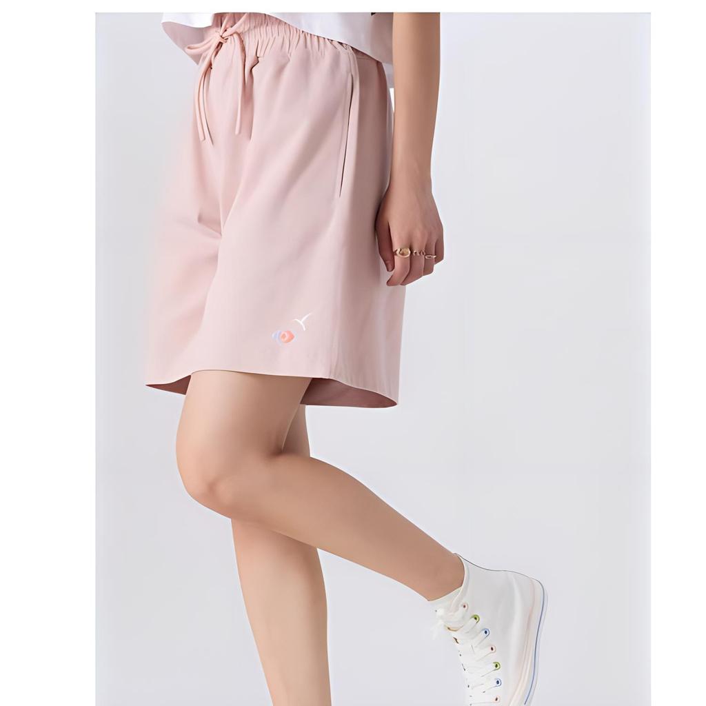 (WMNS) Converse Embroidered Floral Drawstring Shorts Asia Sizing 'Pink' Women's 10025374-A02