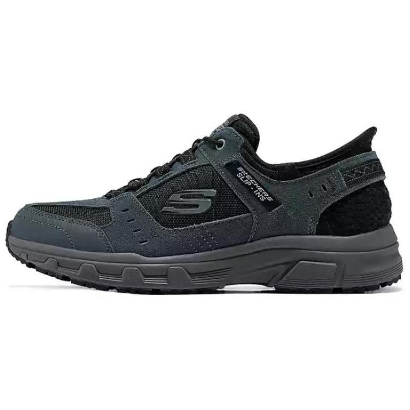 Skechers Outdoor Mens Comfort Wear Resistant Low Top Hiking Shoes Silver Black 237450-SLBK 42