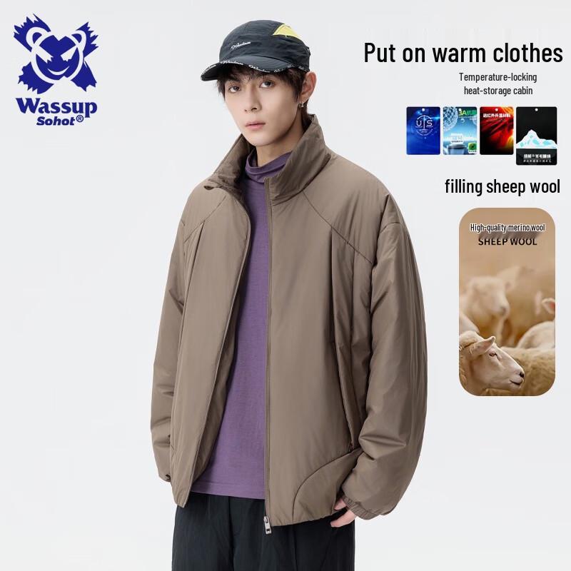 

Wassup Sohot Men s Stand-Up Collar Padded Winter Jacket L