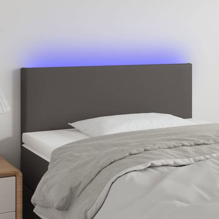 VidaXL LED Headboard Bedroom Furniture Single Bed Accessory Headboard Interior Grey 90x5x78/88 3121414