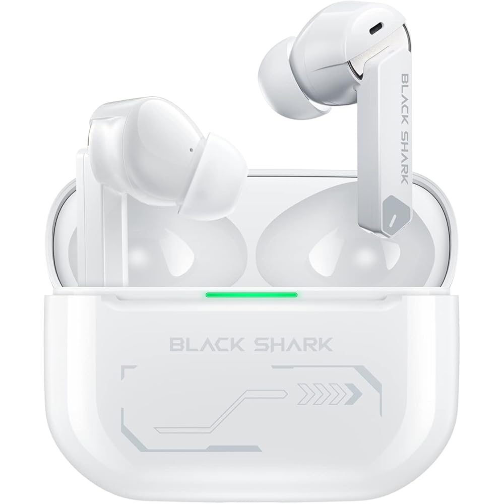 

Black Shark JoyBuds Pro [Офіційний японський дистриб ютор] Бездротові навушники для ігор з низькою затримкою, активним шумозаглушенням (ANC), Bluetooth 5.2 (Білий)