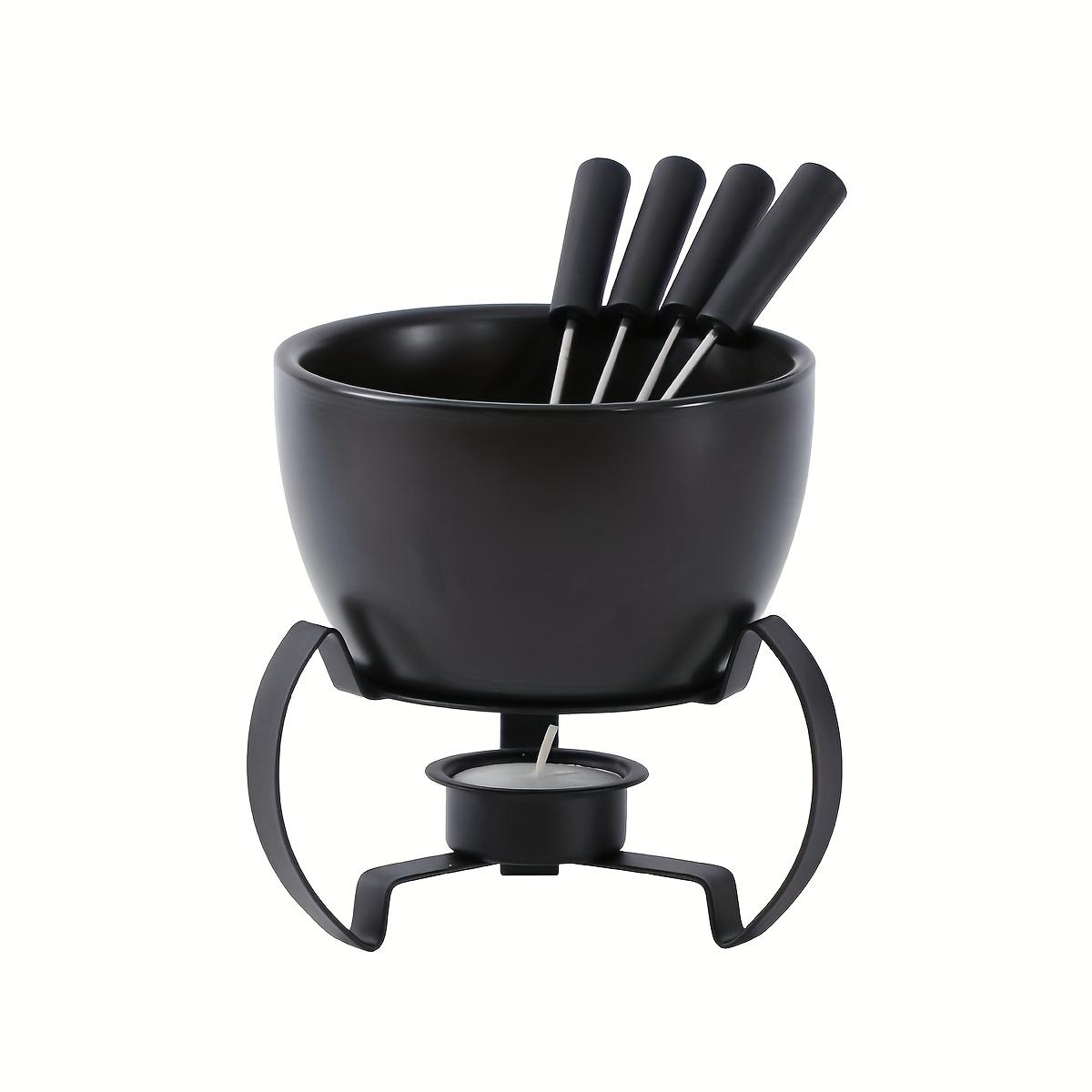 

Фарфоровый набор для хот-пота Шоколадное, Сырное фондю с подставкой для свечи Кухонные аксессуары для подачи десертов чёрный