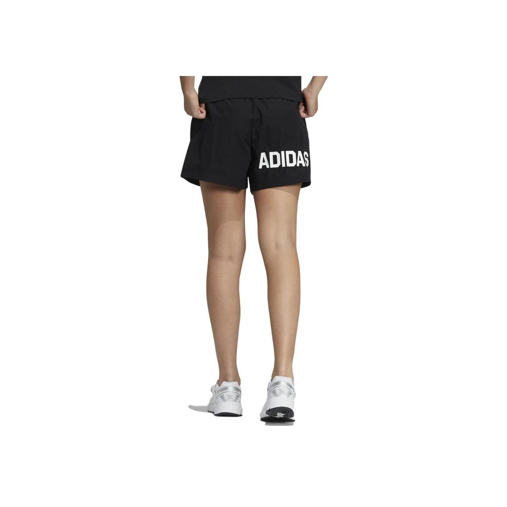 Adidas Originals Solid Color Elastic Waist Sports Shorts Women Shorts Black HH9448