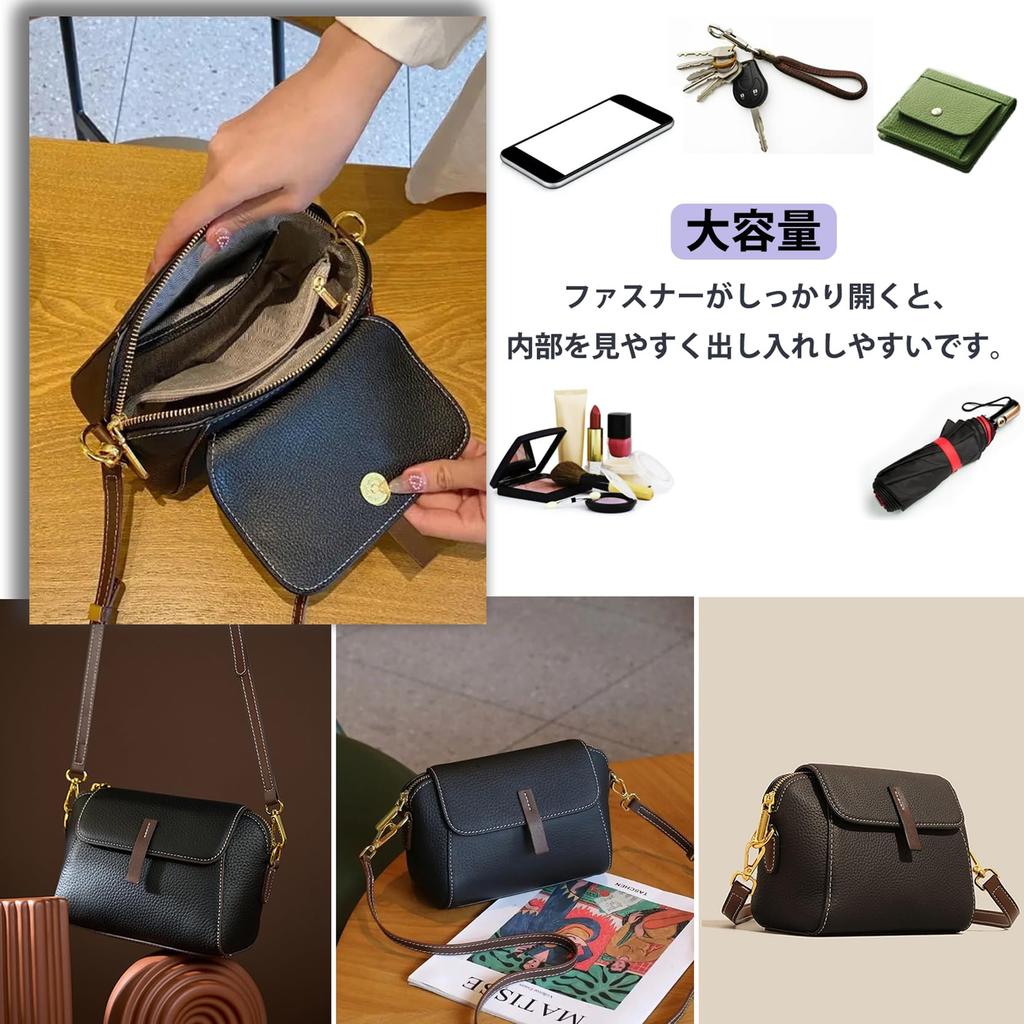Bearneko Damen Umhängetasche, Echtes Leder, Crossbody, Leicht, Klein, Wasserdicht, mit Geldbörse und Smartphone-Tasche, Modische Geschenk für