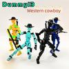 3D Printed Toy Western Cowboy Model Lucky13 Action Figure Dummy T13 Toy Doll Robot Assembly Model Decoration Desktop Decoration