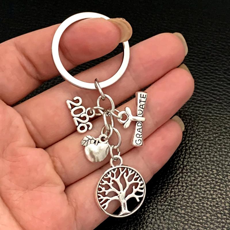 Graduation Gown Cap KeyChain Ring Student Women Jewelry Personalized Accessories Fashion Pendant Gifts Forever
