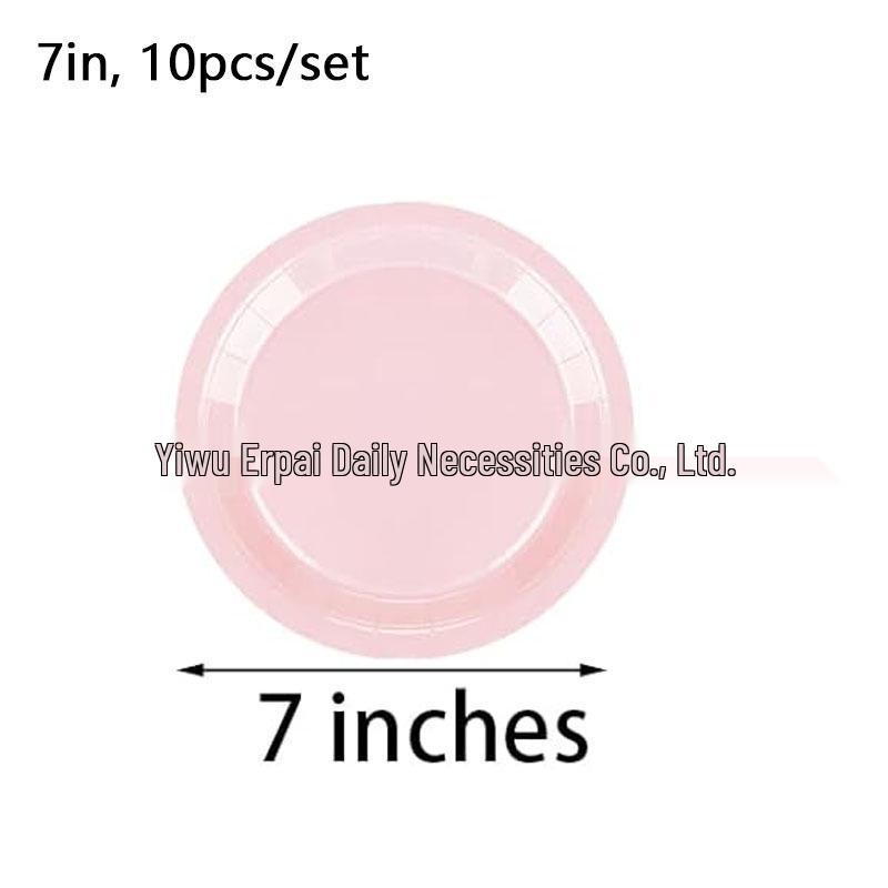 Pink Birthday Party Disposable Tableware Set - Plates, Cups, Napkins, Tablecloth, Cutlery