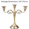 Vintage Metal Candle Holder Elegant Exquisite Design Candlestick Holder High Gloss 3 Arms Candle Holder Dining Tables