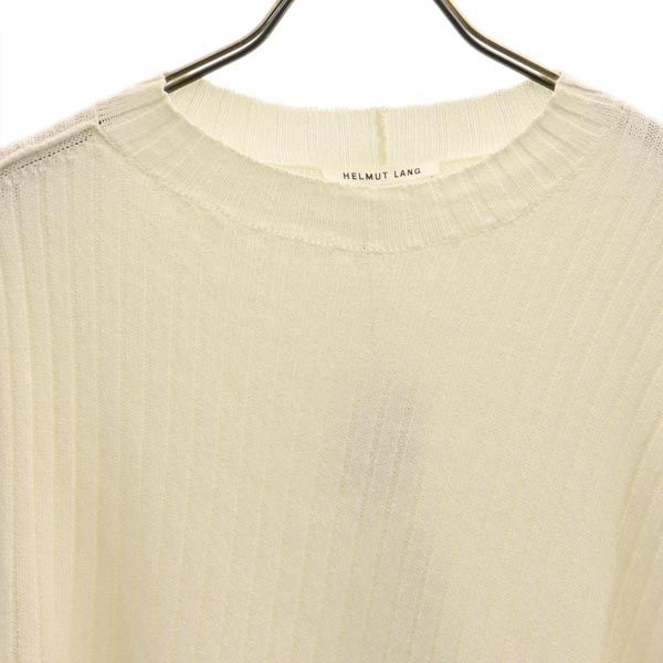 Unused HELMUT LANG Long Sleeve Sweater M White Rib Knit Women Used