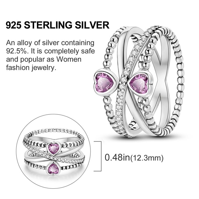 Women Rings 925 Silver Luxury Stackable Ring Original Design Zircon Finger Rings High Quality Wedding Jewelry Gift