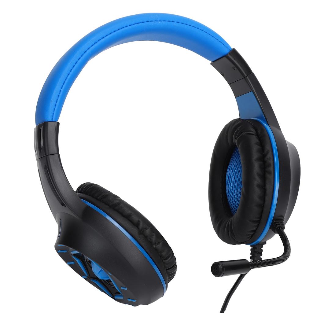 Gaming Headset 40mm Wired Stereo Headphone with Cool LED Light Microphone for PC Laptop