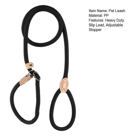 Slip Lead Dog Leash No Pull Heavy Duty Leash for Small Medium Large Dogs Strong Training Rope with Adjustable Stopper for Walking Hiking