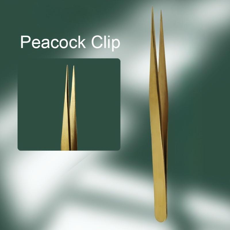

Stainless Steel Eyelash Grafting Tweezers High Precision Lash ClipTransplant Eyebrow Tools for Beginners Golden Laser