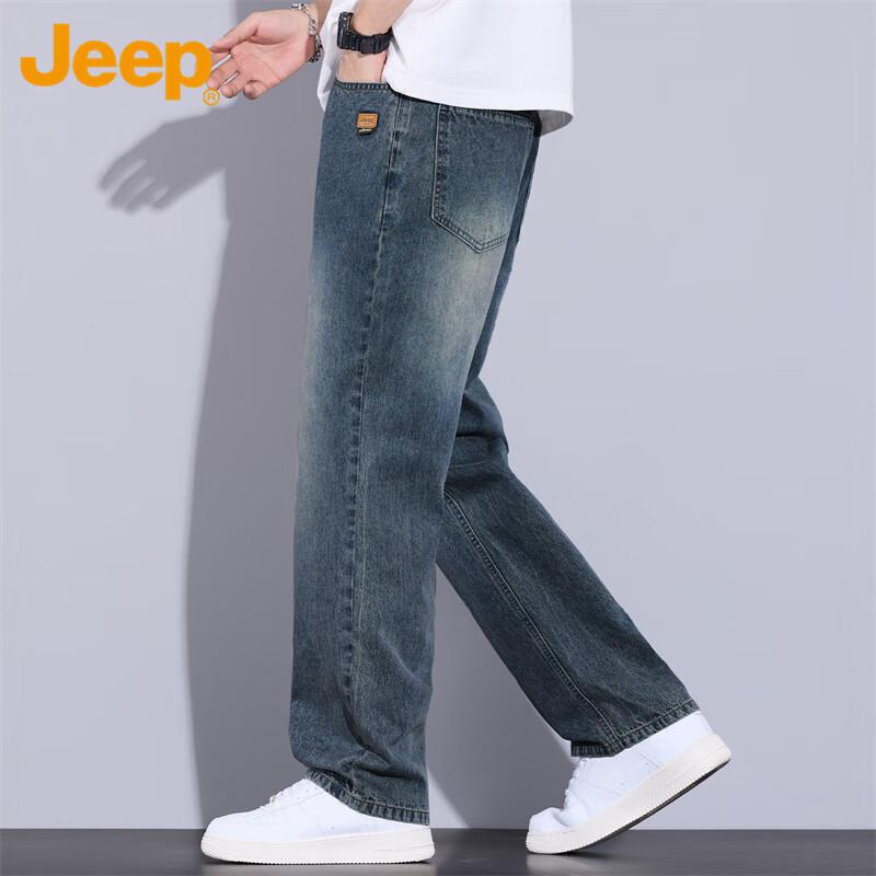 JEEP Men's Jeans, Spring And Summer Straight-Leg Casual Pants