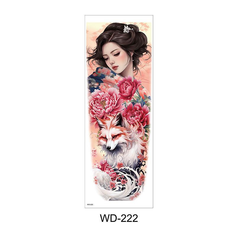 Long Flower Full Arm Waterproof Temporary Tattoo Stickers