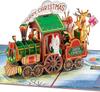 POPWOW Christmas Train Pop Up Cards, Santa Claus, Reindeer, 3D Xmas Greeting Card, Beautiful Gift for Kid, Husband, Wife, Grandma, Grandpa, 5x7