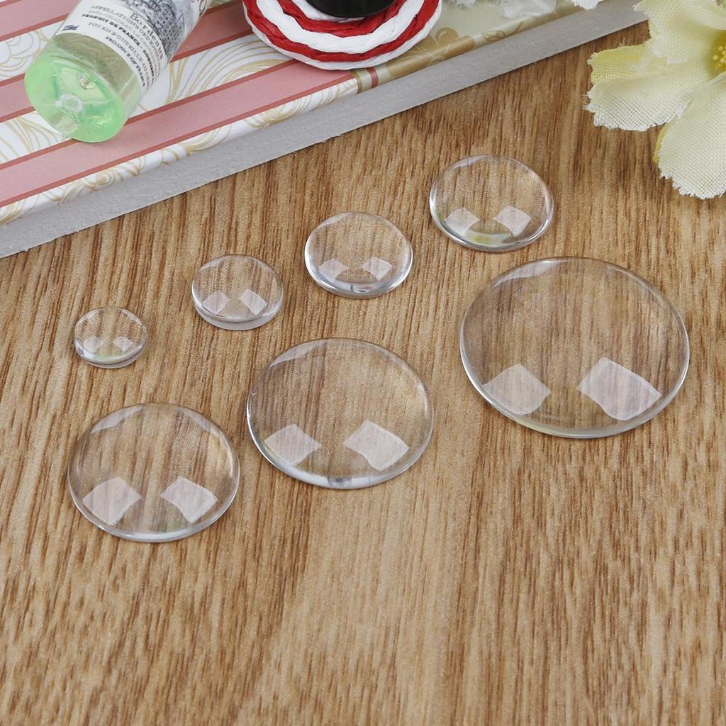 Pick Size Transparent Flat Back Glass Cabochon For Jewelry Decoration Making DIY Rings Materials