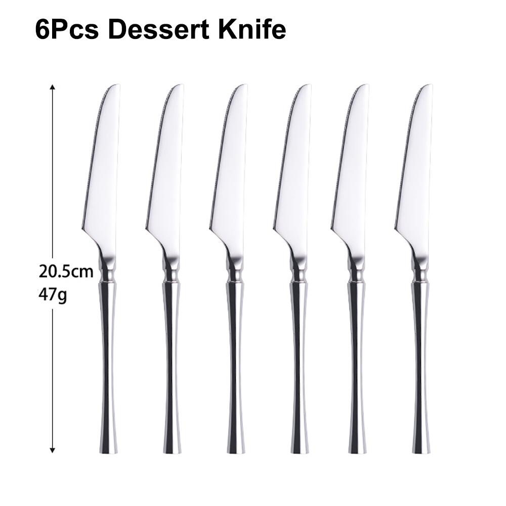 6/24/30 ks Stříbrný příborový set Nerezová ocel 304 Nádobí Elegantní jídelní set Západní nůž Vidlička Lžíce Zrcadlový příbor