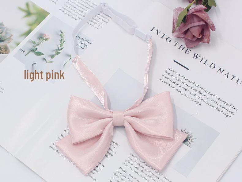 

Однотонный галстук-бабочка в корейском стиле, матросский воротник для школьной формы JK для девочек светло-розовый