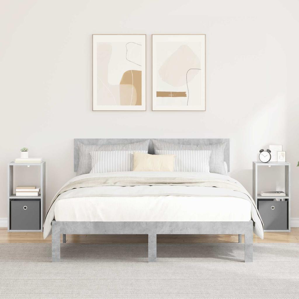 Nightstand 2 pcs Concrete Grey 30.5 x 27 x 59.5 cm Particleboard