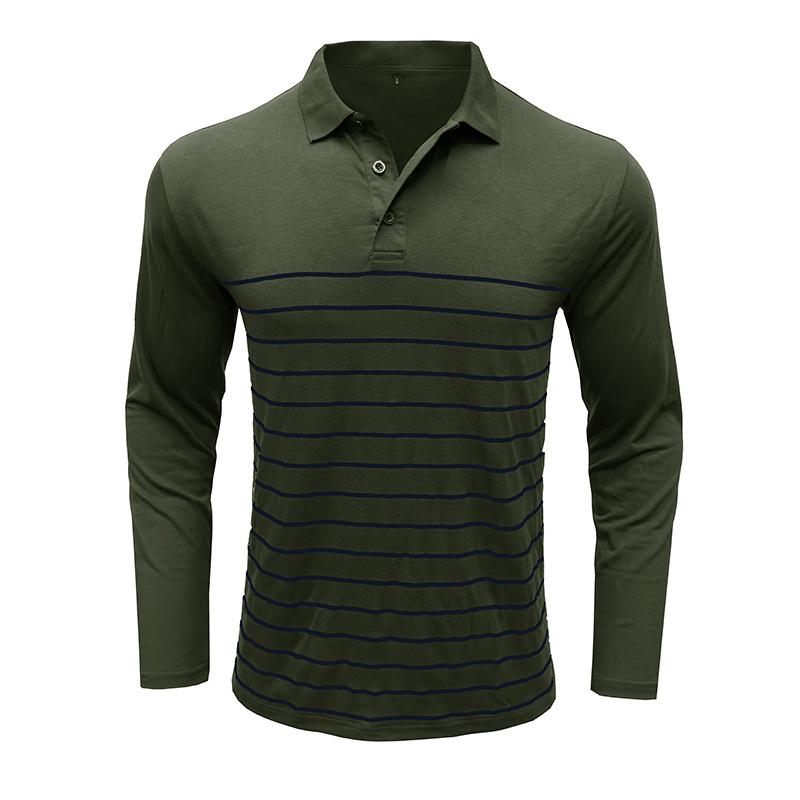 

Мужская полосатая рубашка-поло с длинным рукавом XXL армия зеленый