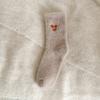 Fuzzy Highland Cow Socks Cozy Warm Plush Crew Socks Cute Embroidered Cow Thick Socks for Women Home Lounging Sleep